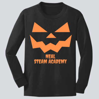 Youth Long Sleeve Shirt - Fall Holidays - Jack O' Lantern - Orange Thumbnail