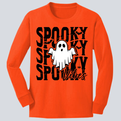 Youth Long Sleeve Shirt - Fall Holidays - Spooky Vibes Thumbnail