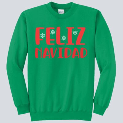 Adult Crewneck - Winter Holidays - Feliz Navidad - Red Thumbnail
