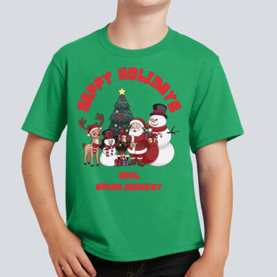 Youth T-Shirt - Winter Holidays  - Happy Holidays - Red Thumbnail