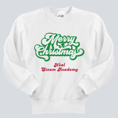Youth Crewneck - Winter Holidays - Merry Christmas - Green & Red Thumbnail