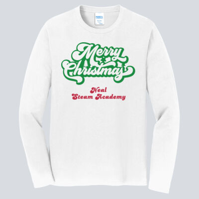 Adult Long Sleeve Shirt - Winter Holidays - Merry Christmas - Green & Red Thumbnail