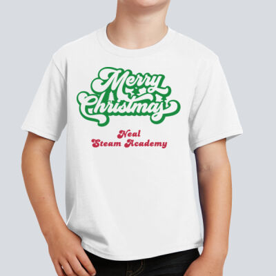 Youth T-Shirt - Winter Holidays - Merry Christmas - Green & Red Thumbnail