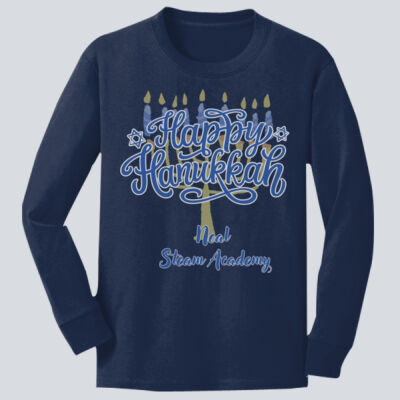 Youth Long Sleeve Shirt - Winter Holidays - Happy Hanukkah Thumbnail