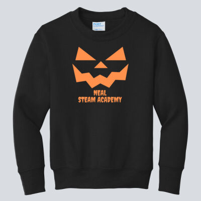 Youth Crewneck - Fall Holidays - Jack O' Lantern - Orange Thumbnail