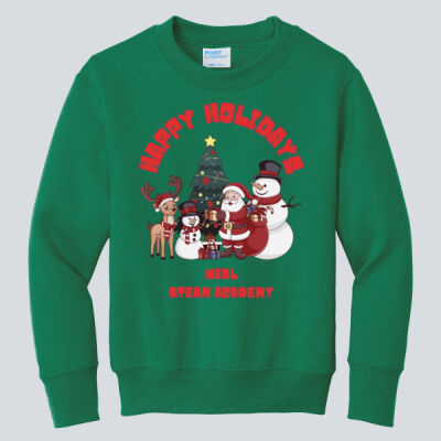 Youth Crewneck - Winter Holidays - Happy Holidays - Red Thumbnail